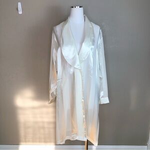Vintage Victoria’s Secret ivory white satin sheer striped robe M